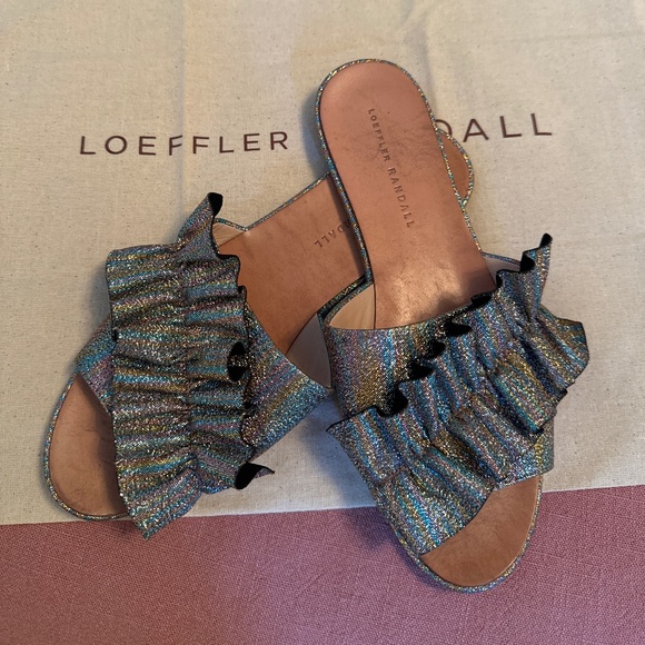 Loeffler Randall Multicolor Ruffle Sandals - Picture 1 of 4